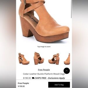 Free People Cedar Clogs with Western Buckles